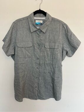 Magellan Outdoors Men’s Grey Short-Sleeve Button-Up Shirt Aransas Pass Size 1X